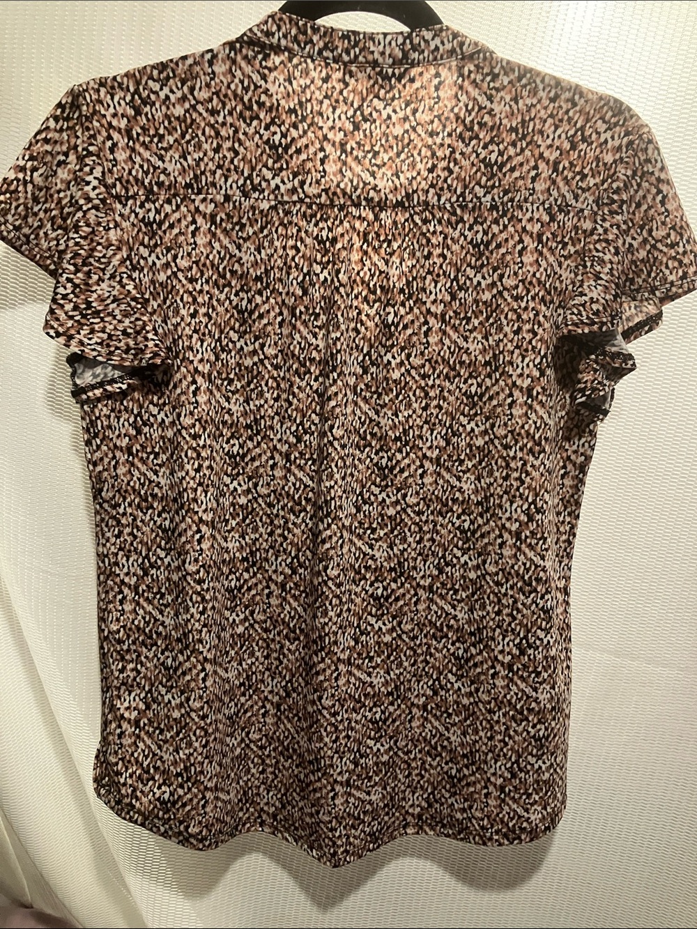 Ava & Grace Brown Speckled Short-Sleeve Blouse - Picture 7 of 7